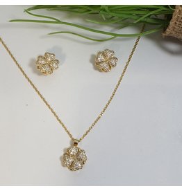 CSC0012 - Gold, Flower Necklace Set