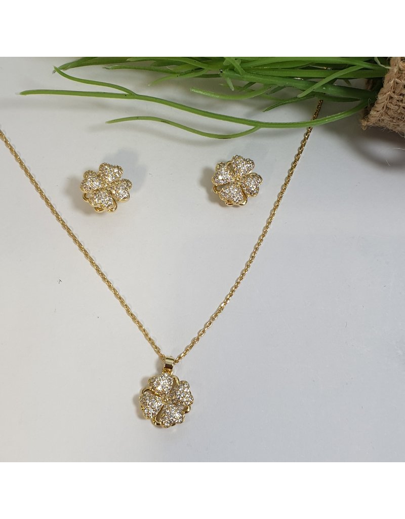 CSC0012 - Gold, Flower Necklace Set