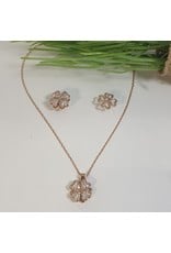 CSC0013 - Rose Gold, Flower Necklace Set