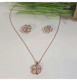 CSC0013 - Rose Gold, Flower Necklace Set