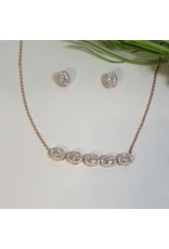 CSC0015 - Rose Gold, Oval Diamond Necklace Set