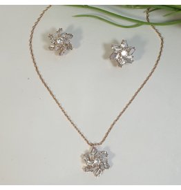 CSC0019 - Rose Gold, Flower Necklace Set