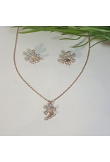 CSC0022 - Rose Gold, Flower Necklace Set