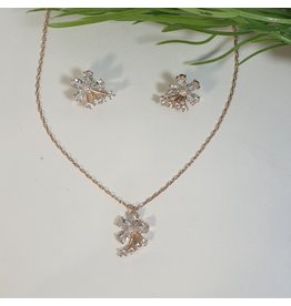 CSC0022 - Rose Gold, Flower Necklace Set