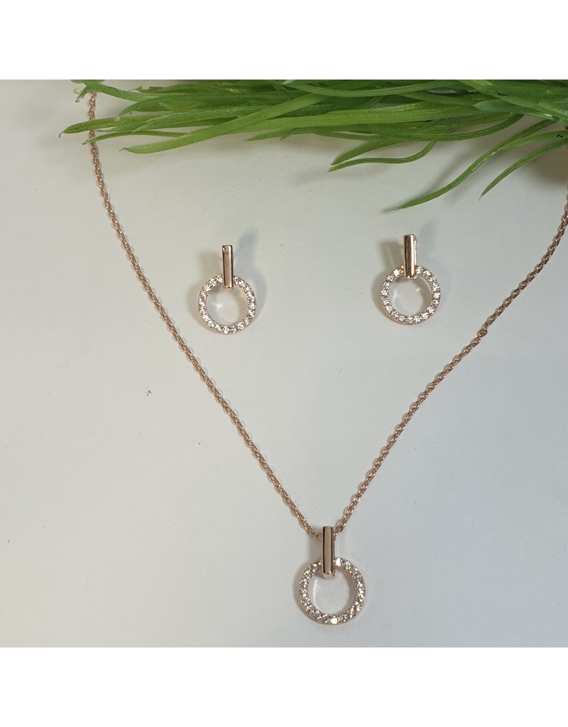 CSC0025 - Rose Gold, Circle Necklace Set