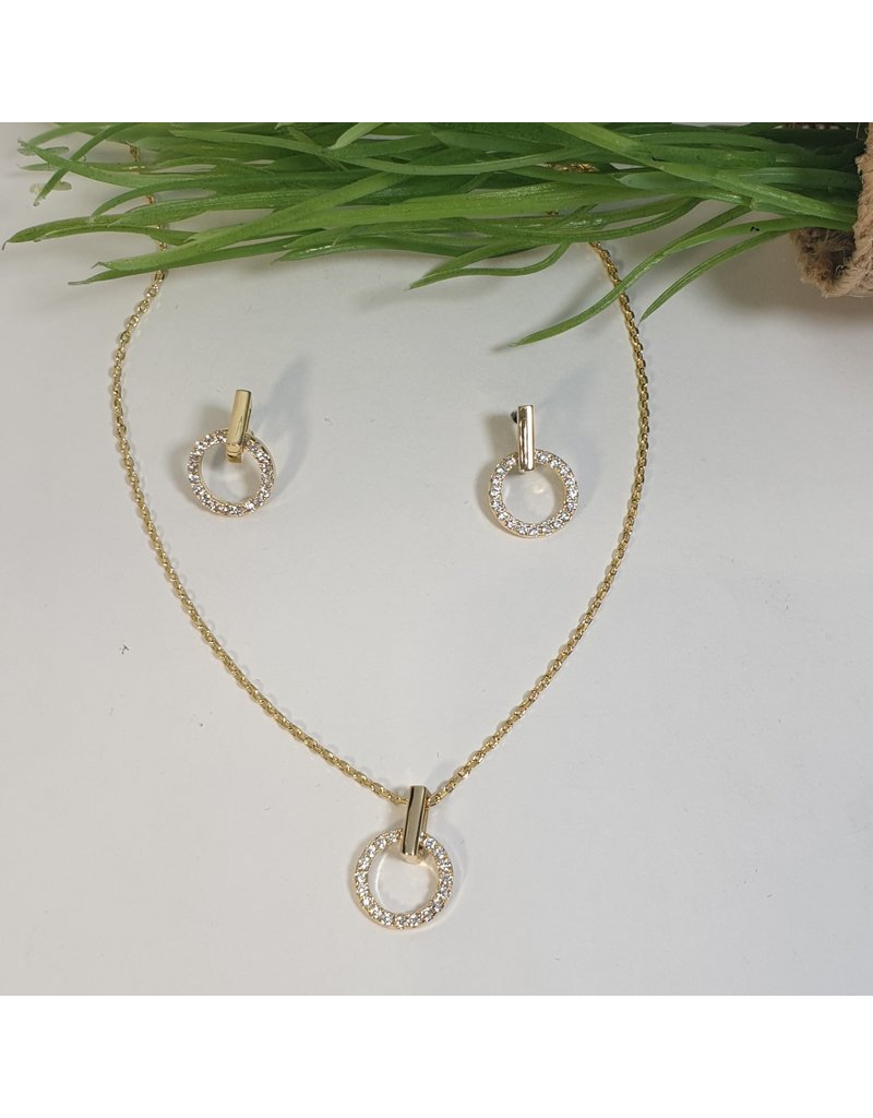 CSC0030 - Gold, Circle Necklace Set