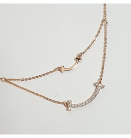 SCD0004 - Rose Gold, Double Layer Short Necklace
