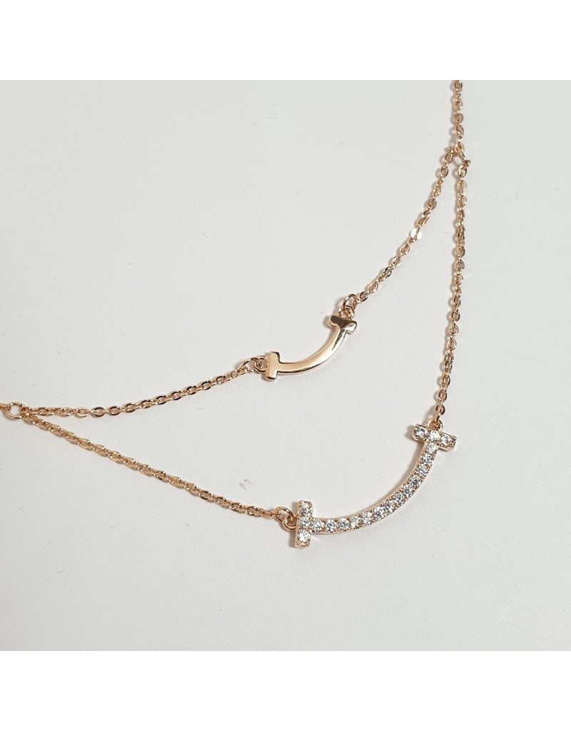 SCD0004 - Rose Gold, Double Layer Short Necklace