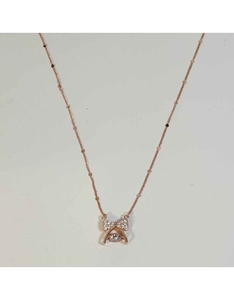 SCD0031 - Rose Gold, Bow Short Necklace