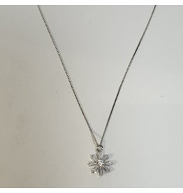 SCD0048 - Silver, Flower Short Necklace