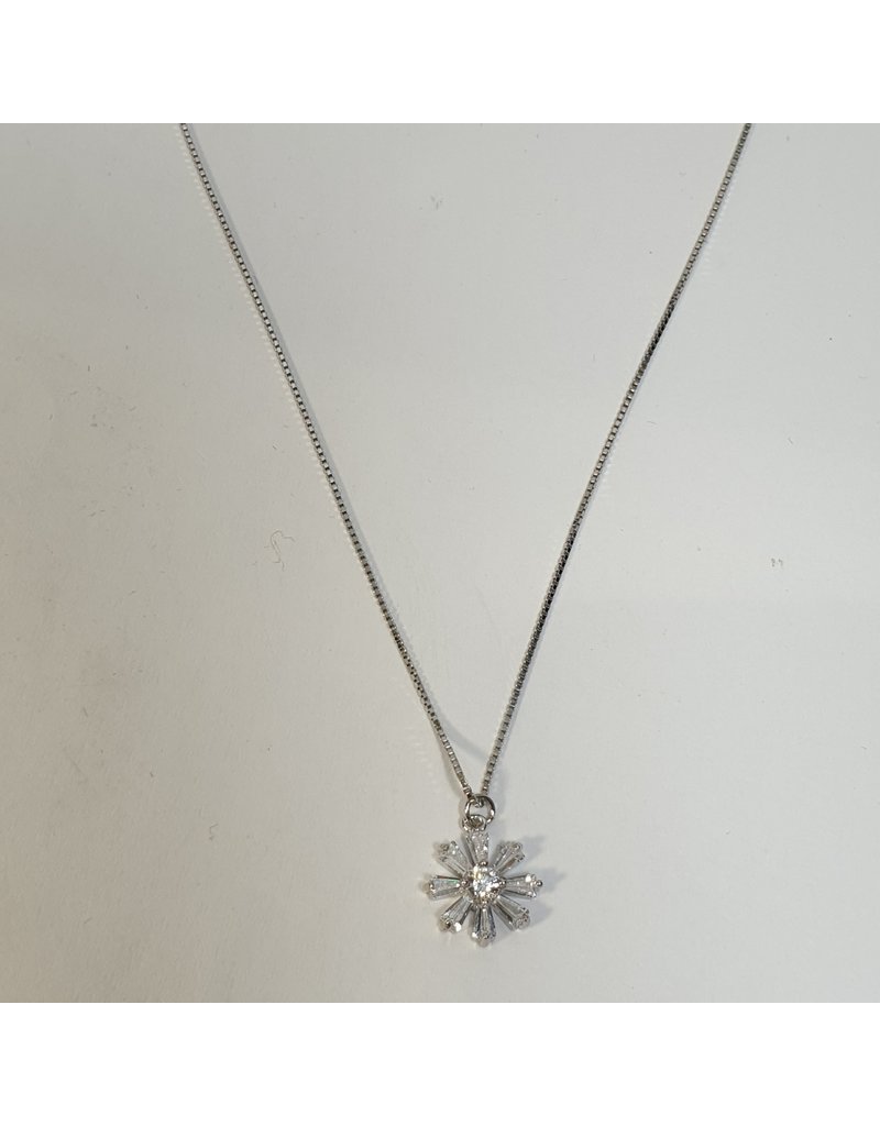 SCD0048 - Silver, Flower Short Necklace
