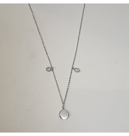 SCD0051 - Silver, Drop Pendants Short Necklace