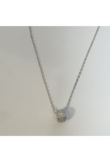 SCD0055 - Silver, Ring Diamante Short Necklace
