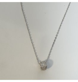 SCD0055 - Silver, Ring Diamante Short Necklace