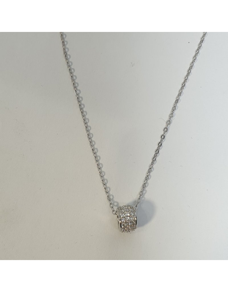 SCD0055 - Silver, Ring Diamante Short Necklace