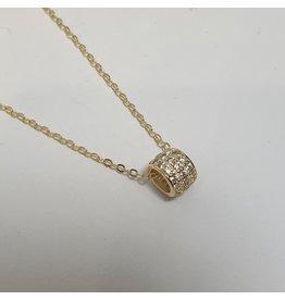 SCD0054 - Gold, Ring, Diamante Short Necklace