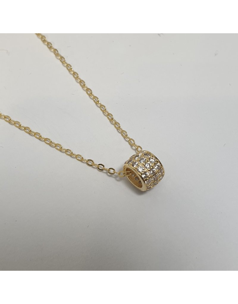 SCD0054 - Gold, Ring, Diamante Short Necklace