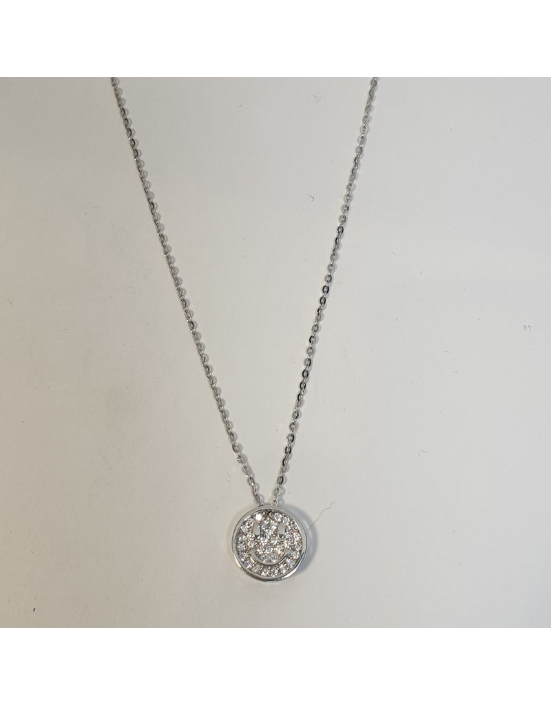 SCD0062 - Silver, Smiley Short Necklace