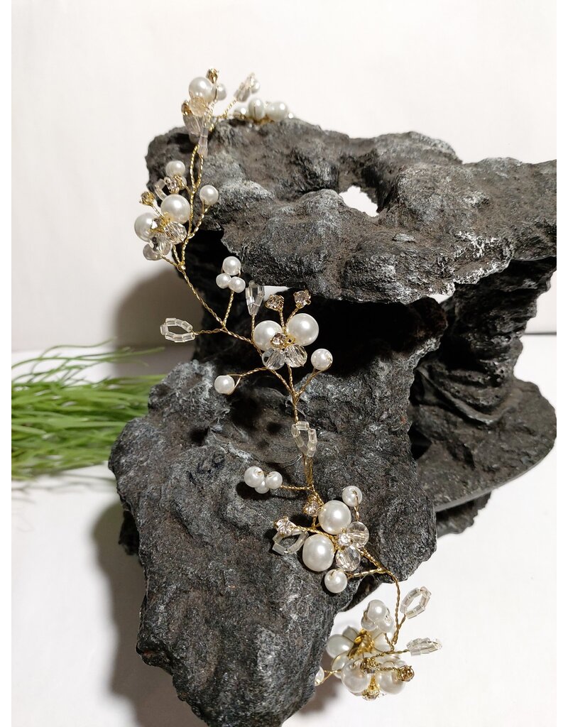HPD0023 - GOLD PEARL HAIR PIECE