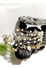 HPD0025 - GOLD PEARL HAIR PIECE