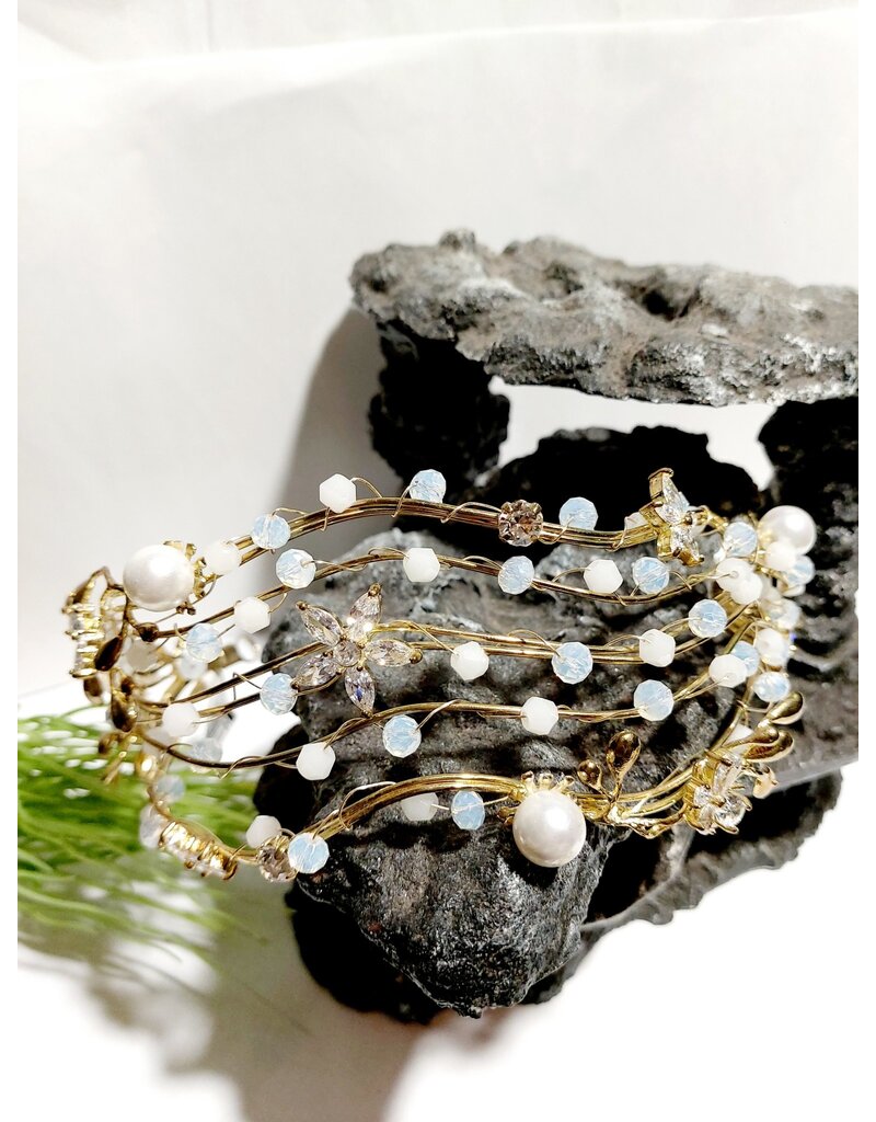 HPD0025 - GOLD PEARL HAIR PIECE