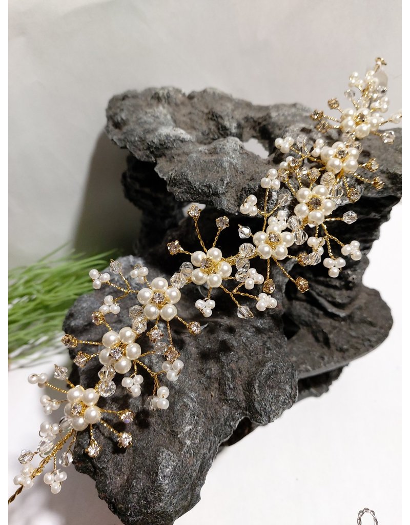 HPD0046 -50313079 GOLD FLOWER HAIR PIECE