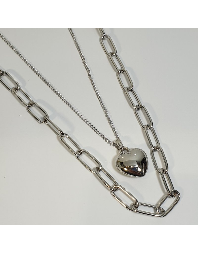 LCD0020 - Silver Multi-Layer Necklace