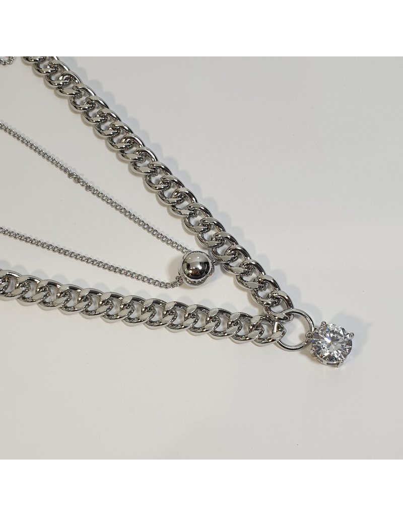 LCD0033 - Silver Multi-Layer Necklace