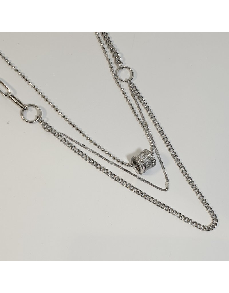 LCD0036 - Silver Multi-Layer Necklace