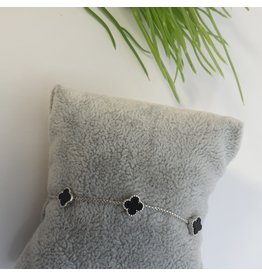 BJG0036 - Silver, V.C., Black Adjustable Bracelet