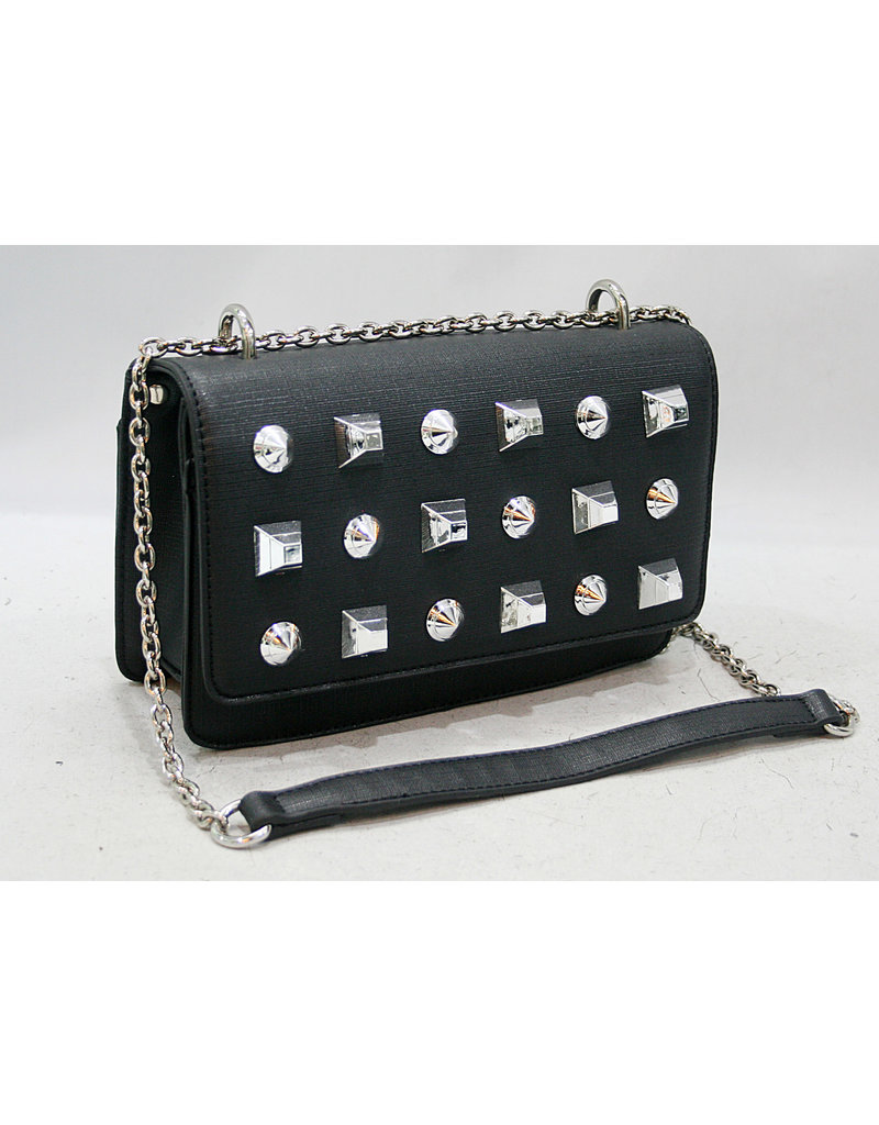 20260013 -Black Studded Clutch