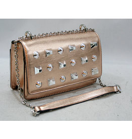 20260014 -Rose Gold Studded  Clutch