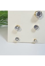 EMA0070 - gold 3 size stud earrings