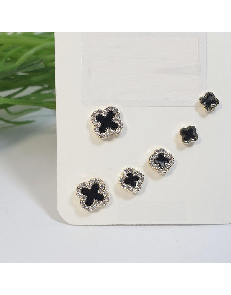 EMA0084 - Gold Black  Multi-Pack Earring