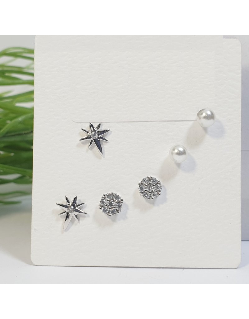 EMA0087 - Silver  Multi-Pack Earring