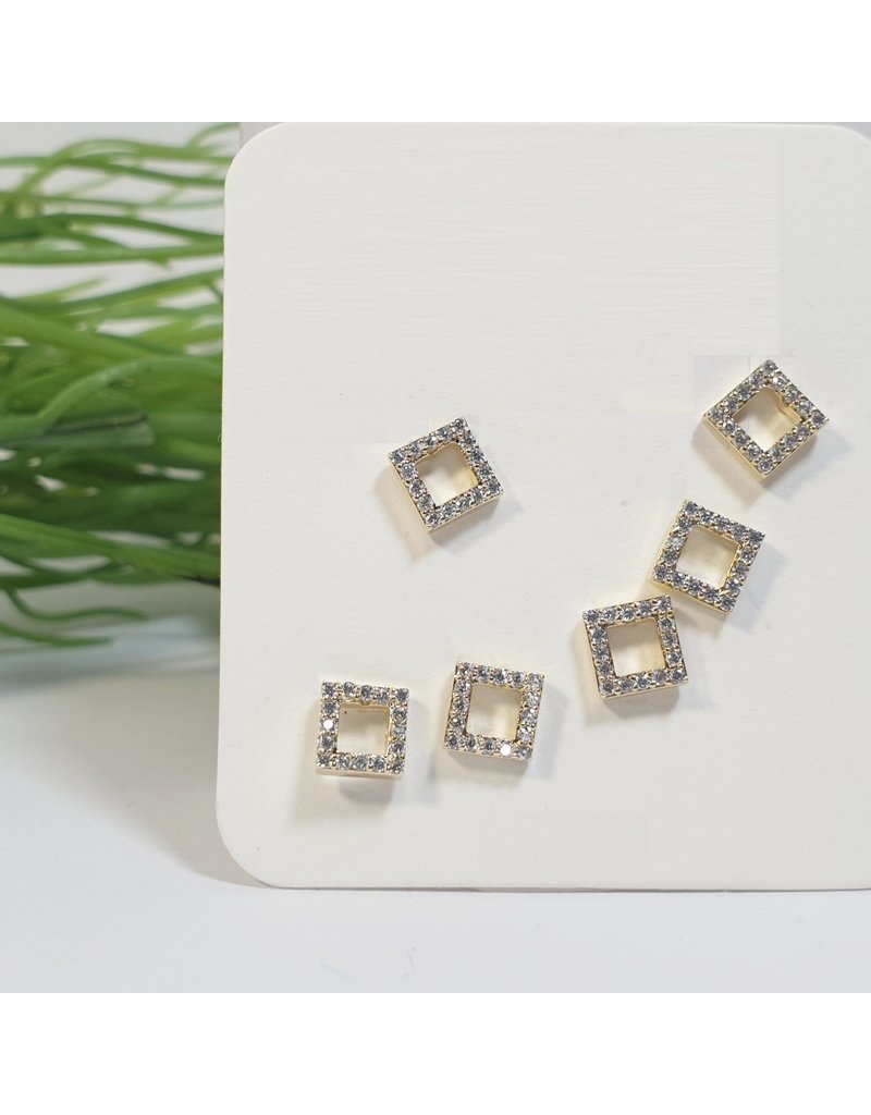 EMA0094 - Gold Squares  Multi-Pack Earring