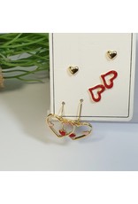 EMA0103 - Gold Red  Multi-Pack Earring