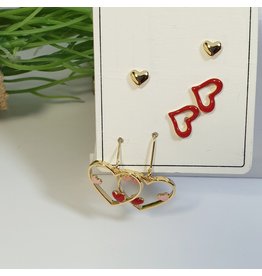 EMA0103 - Gold Red  Multi-Pack Earring
