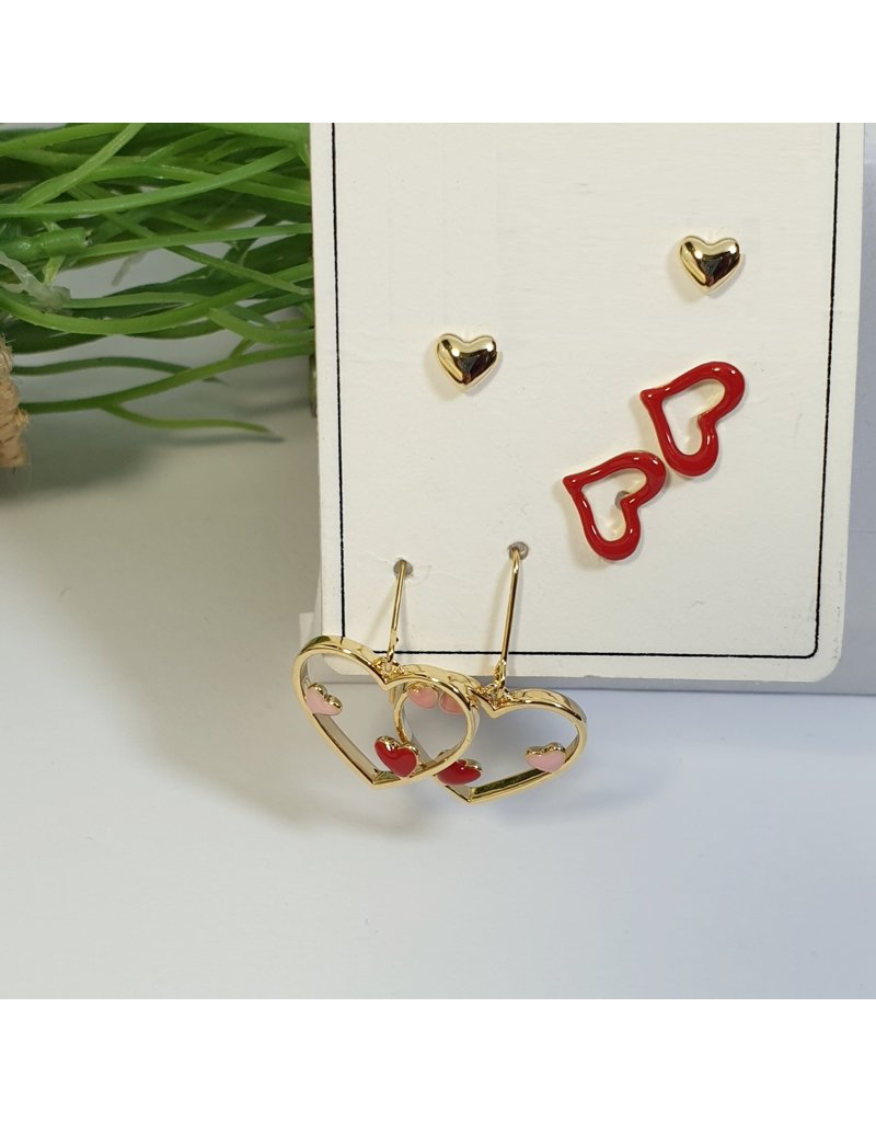 EMA0103 - Gold Red  Multi-Pack Earring