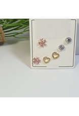 EMA0104 - Silver Multicolours  Multi-Pack Earring