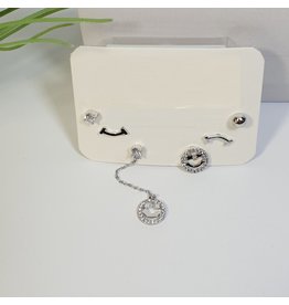 EMA0105 - Silver Smiley  Multi-Pack Earring