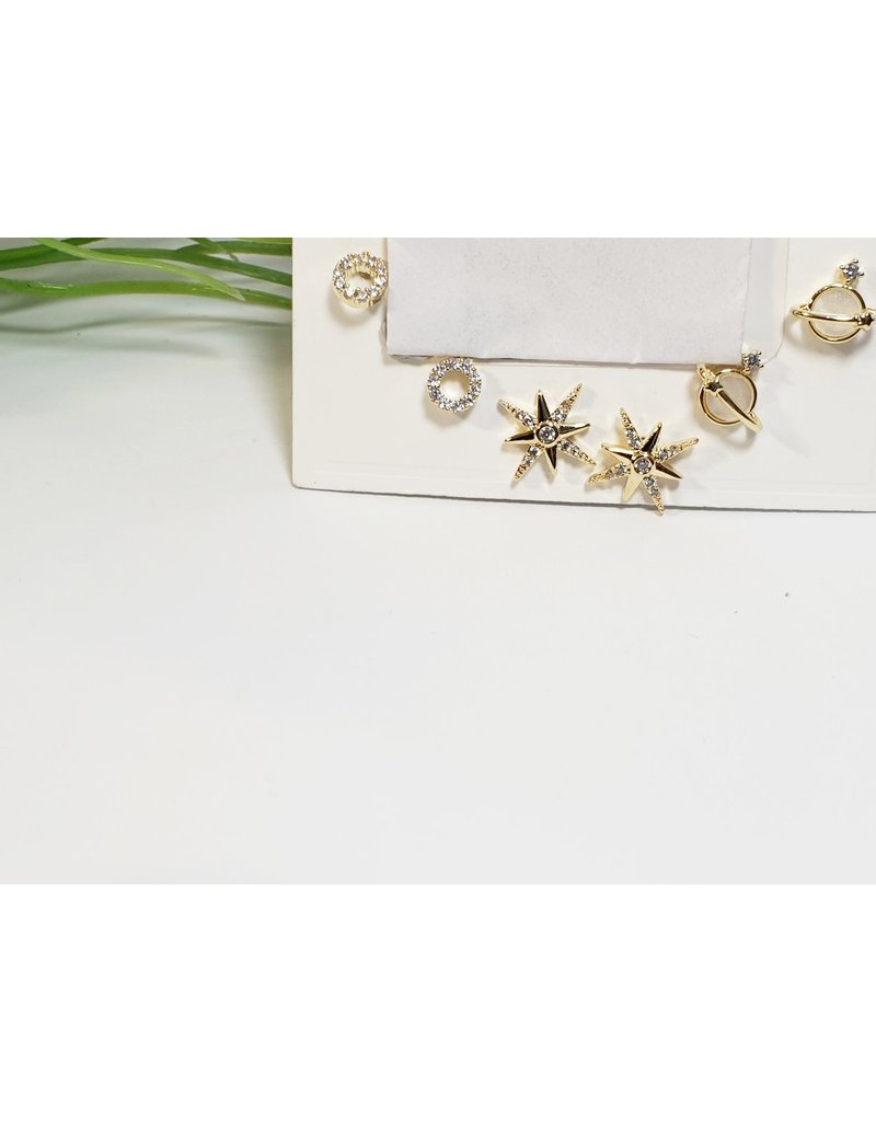 EMA0151 - Gold Star  Multi-Pack Earring