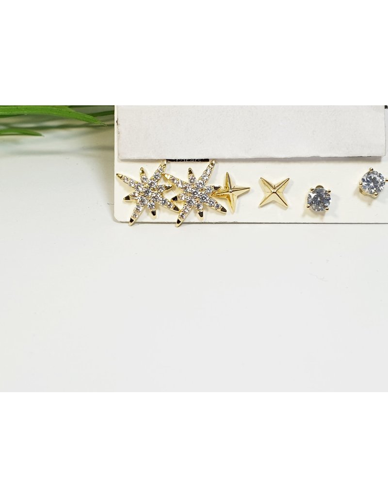 EMA0156 - Gold Snowflake  Multi-Pack Earring