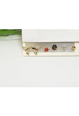 EMA0159 - Gold Red/Black  Multi-Pack Earring