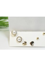 EMA0173 - Gold Pearls  Multi-Pack Earring