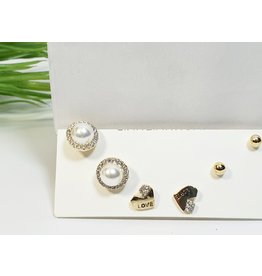 EMA0173 - Gold Pearls  Multi-Pack Earring