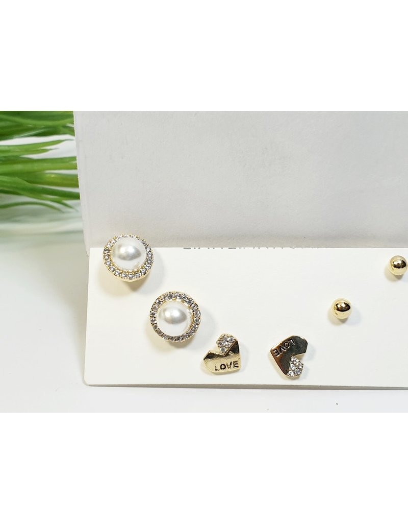 EMA0173 - Gold Pearls  Multi-Pack Earring