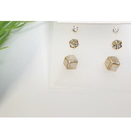 EMA0192 - Gold Cubes  Multi-Pack Earring