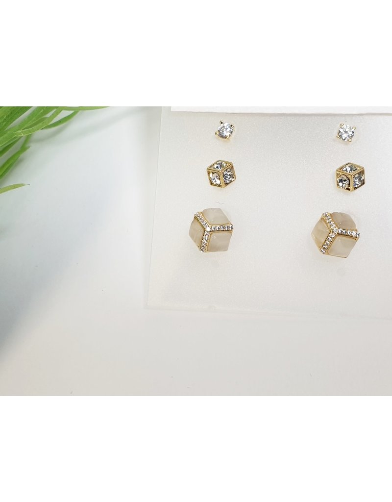 EMA0192 - Gold Cubes  Multi-Pack Earring