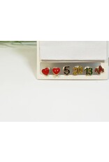 EMA0214 - Gold Red Heart/Numbers  Multi-Pack Earring